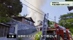 辰野町平出　木造２階建て住宅で火事　