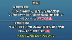 辰野町伊那富　1日で2件の建物火災　　