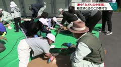 湊小「みどりの少年団」　結団式＆きのこの菌打ち　