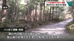 八ヶ岳連峰天狗岳で遭難　諏訪市の６１歳女性が重傷　