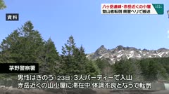 八ヶ岳連峰・赤岳近くの山小屋 登山者転倒 県警ヘリで搬送