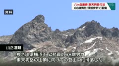八ヶ岳連峰　東天狗岳付近　６８歳男性　頚椎骨折で重傷　