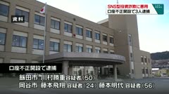 SNS型投資詐欺に悪用　口座不正開設で３人逮捕　
