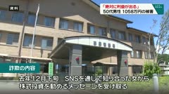 「絶対に利益が出る」50代男性　１０５８万円の被害